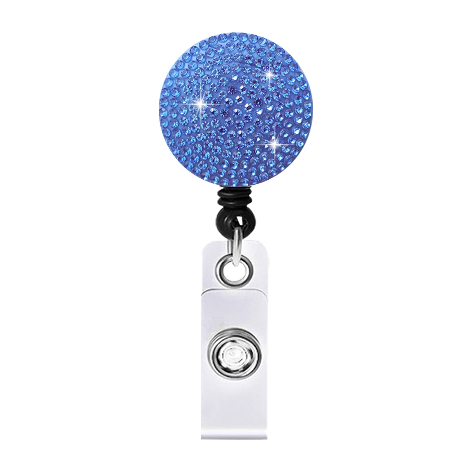 Wholesale Circular Colored Rhinestone Easy To Pull ABS Rotatable Telescopic Keychain